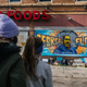 People gather at the intersection of 38th Street and Chicago Avenue to celebrate the guilty verdict in the Derek Chauvin trial on April 20, 2021 in Minneapolis, Minnesota. Former Minneapolis police officer Chauvin was found guilty today on all three charges he faced in the death of George Floyd.